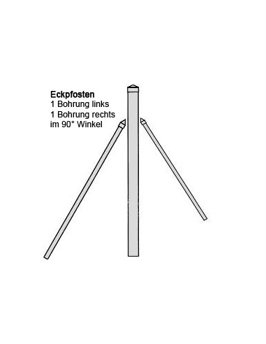 Strebe ⌀ 1½"-Zaunhöhe 400 cm-meinzaun.ch