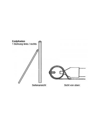 Strebe ⌀ 1½"-Zaunhöhe 400 cm-meinzaun.ch